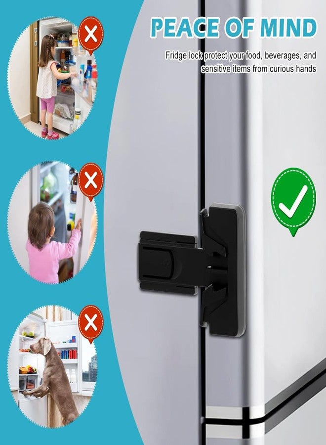 BNYTXV Fridge Lock, 2PCS Freezer Lock, Refrigerator Locks for Kids, Child-Proof Child Safety Lock for Oven Fridge Door Latch - Image 3